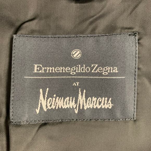 ERMENEGILDO ZEGNA Size 44 Long Black Pinstripe Wool Tuxedo - Picture 6 of 8